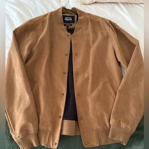 Native Youth Suede Camel Bomber Jacket